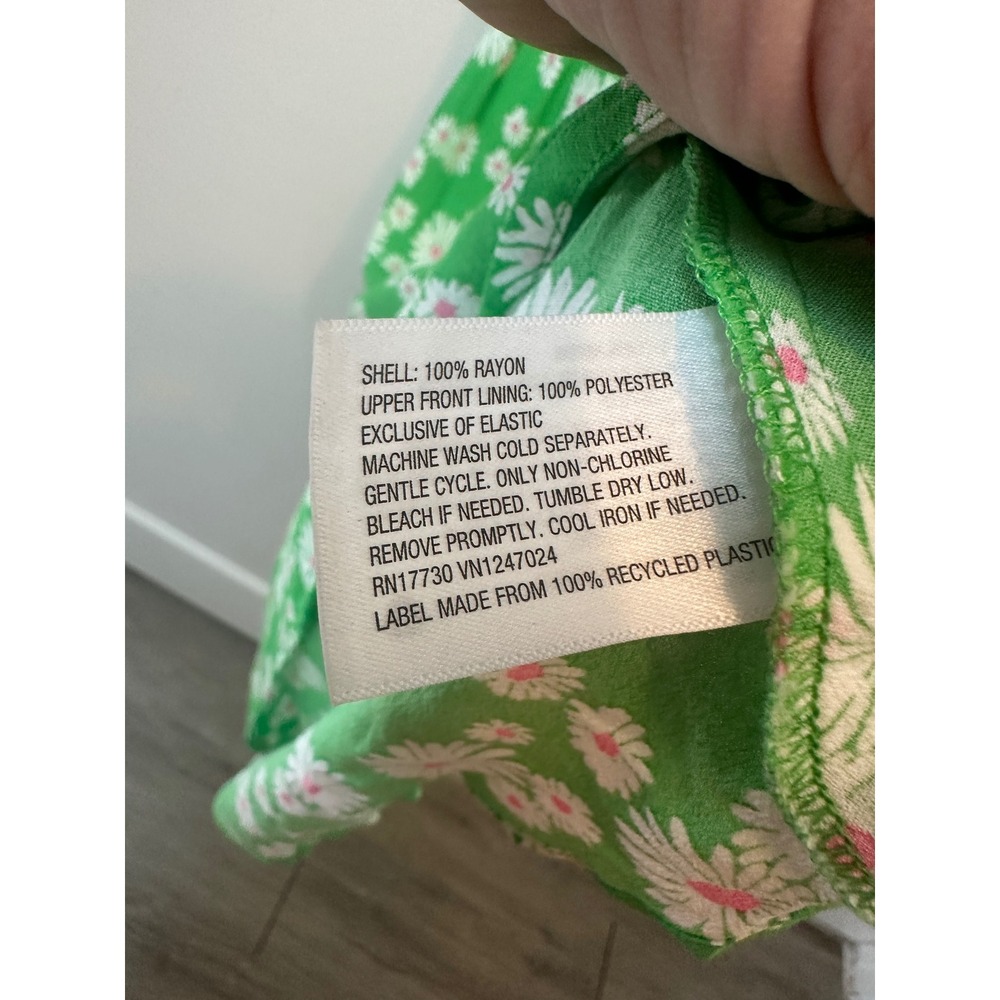 Rixo for Target Green Floral Daisy Puff Sleeve Smocked Midi Dress Square Neck - Picture 5 of 7